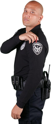 First Class Black Poly Cotton Security Polo Shirts