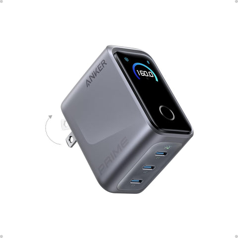 Anker Prime Charger, 160W Max 3-Port GaN Charger, for MacBook Pro Charger