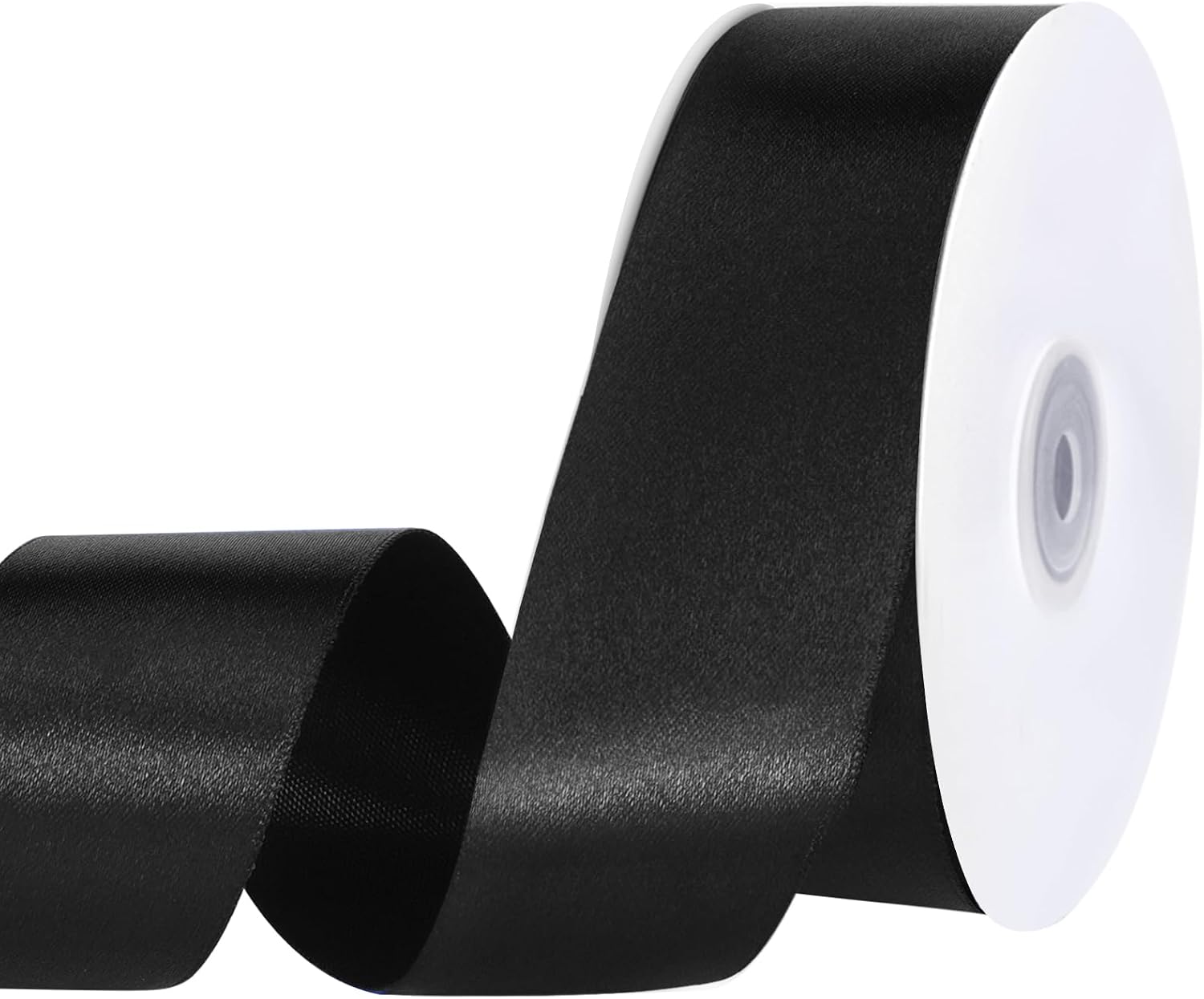 woric Black Satin Ribbon 1 1/2 inch 60 Yards for Crafts Halloween Ribbon