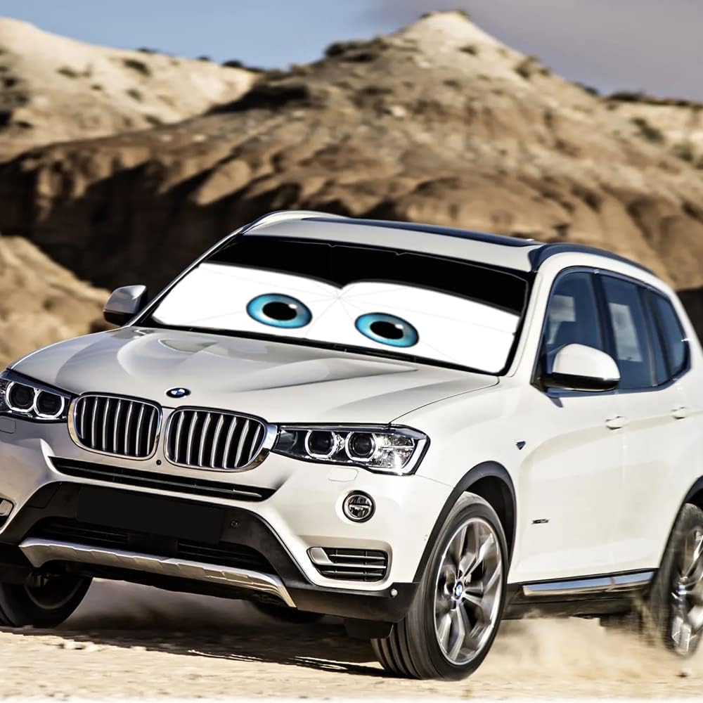 Windshield Sun Shade Umbrella for Car Front Window Sun Visor for Windshield Car Summer Accessories Protect Interior from UV Rays & Heat for Sedan, Compact SUV, Hatchbacks 57"*31"