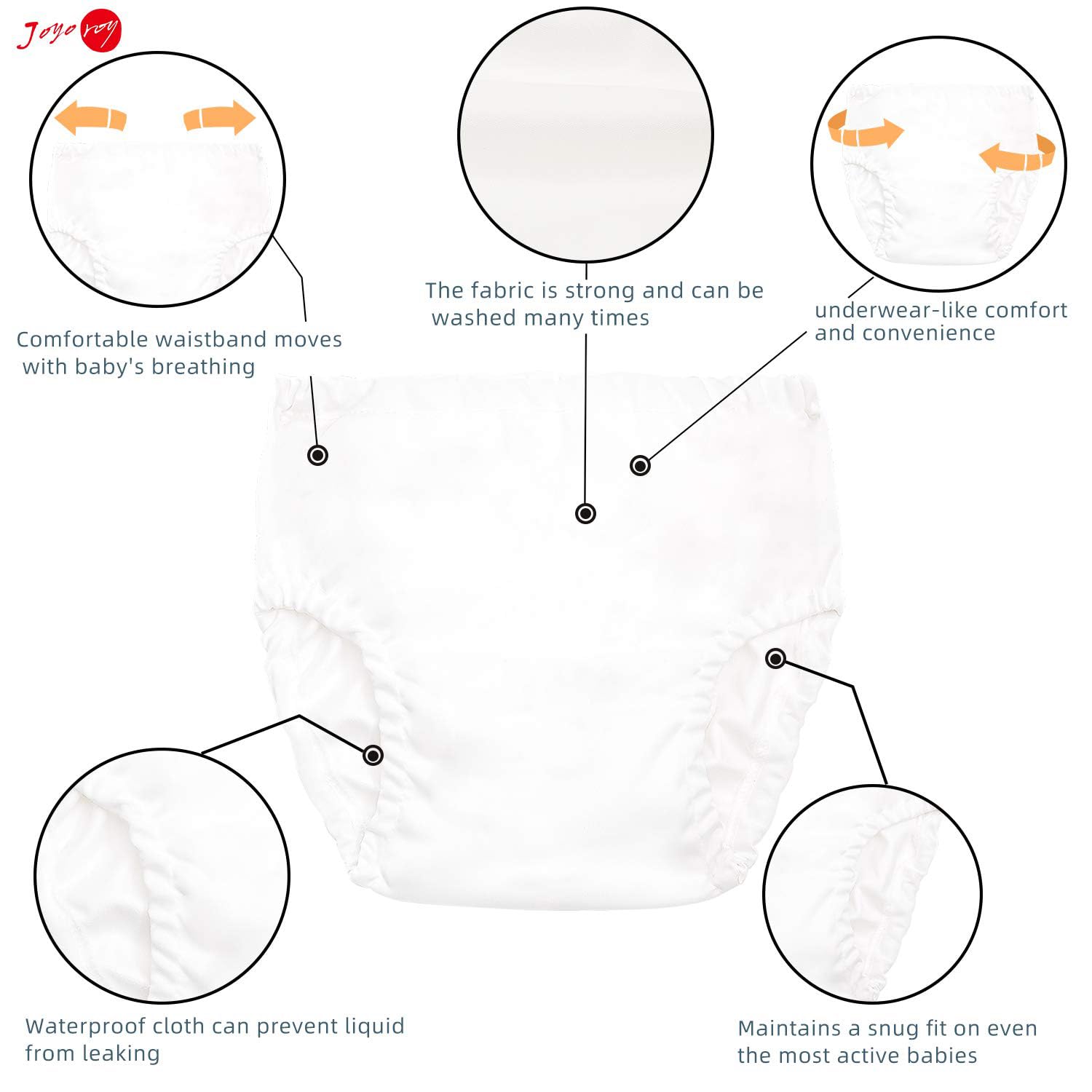 Joyo roy White Diaper Covers for Girls Rubber Pants for Toddlers Diaper Covers for Boys 4Pcs Plastic Training Pants for Toddlers Waterproof Plastic Underwear for Potty Training Boys and Girls 6T