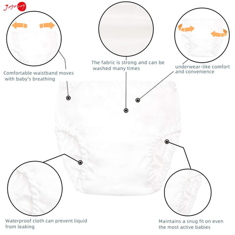 Joyo roy White Diaper Covers for Girls Rubber Pants for Toddlers Diaper Covers for Boys 4Pcs Plastic Training Pants for Toddlers Waterproof Plastic Underwear for Potty Training Boys and Girls 6T