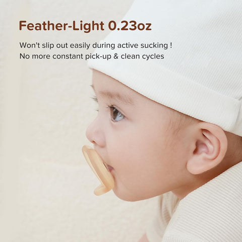 Thyseed Silicone Pacifiers, Ultra-Light One-Piece,Orthodontic, for Breastfed Babies, 6-18 Months, BPA-Free, 2 Pack
