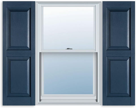 Exterior Solutions Standard Raised Panel Exterior Vinyl Shutter, Black (Pair), 15 Inch x 39 Inch