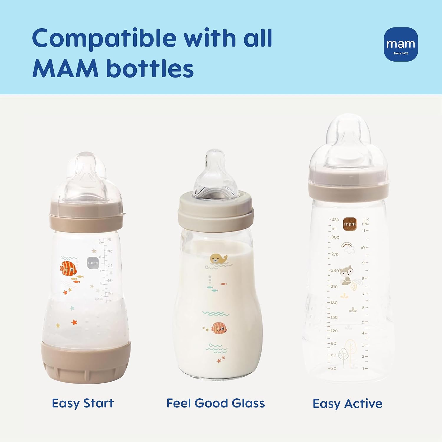 MAM Baby Bottle Anti-Colic Medium Flow Nipples, Fits All MAM Bottles, 4 Pk