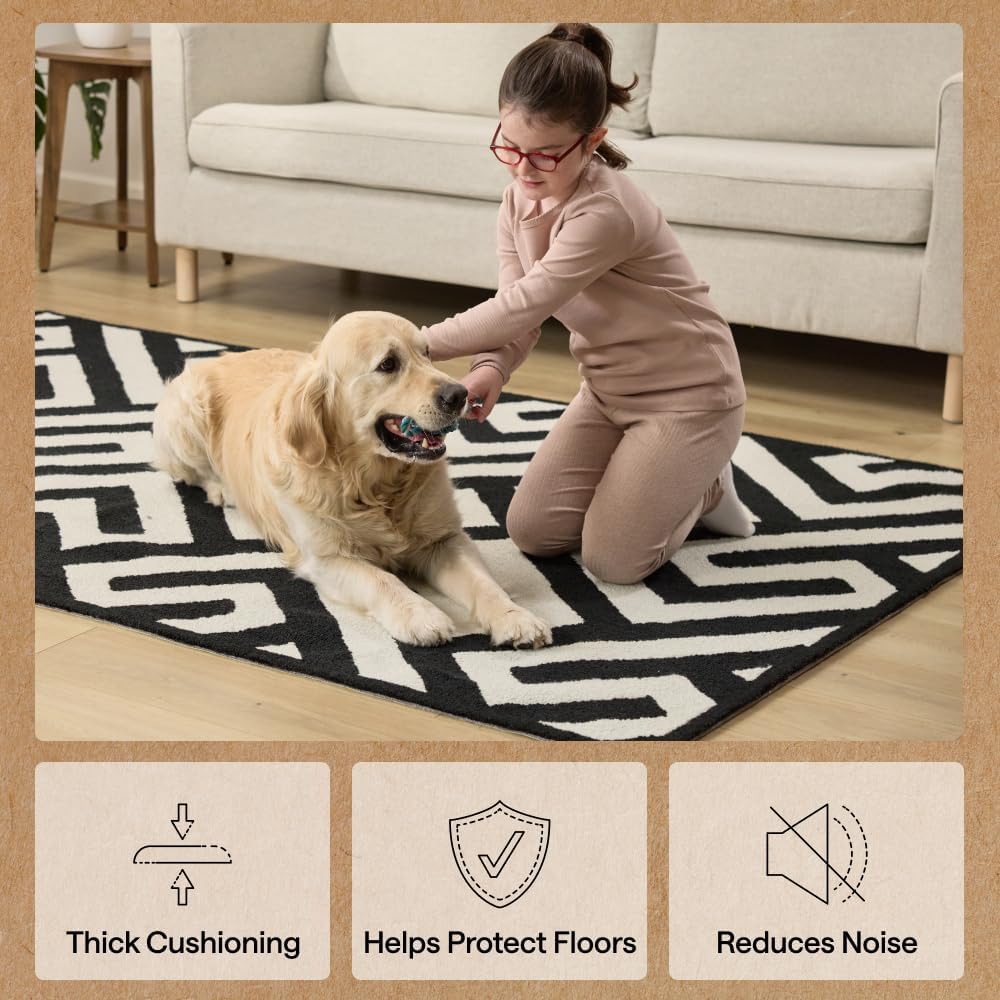 GORILLA GRIP® Slip Resistant Rug Pads for Hardwood Floor, 5x7 Beige