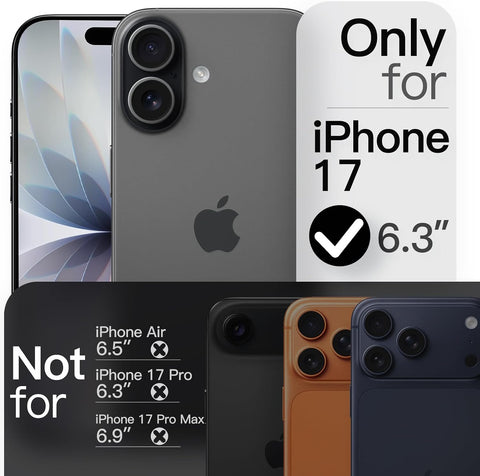 JETech Magnetic Slim Case for iPhone 17, Black