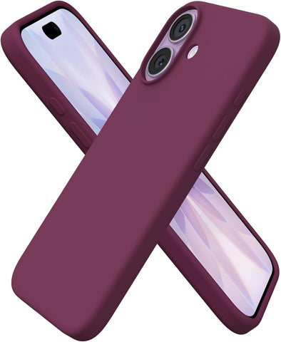 ORNARTO for iPhone 17 Case, Slim Liquid Silicone Cover, Wine Red