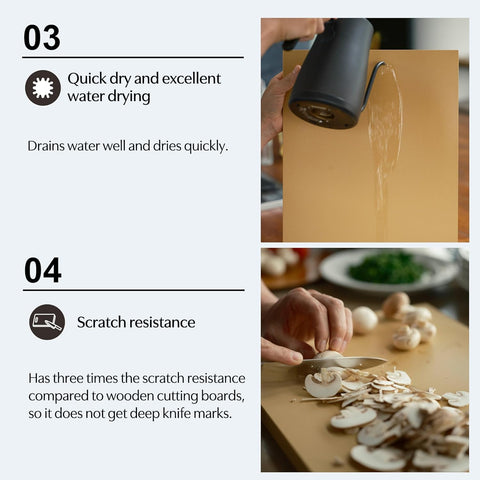 Asahi Cookin Cut Rubber Cutting Board, NE05103, Home Use, Made in Japan LL 16.5 x 9.8 x 0.5 inches (42cm x 25cm x 1.3cm)