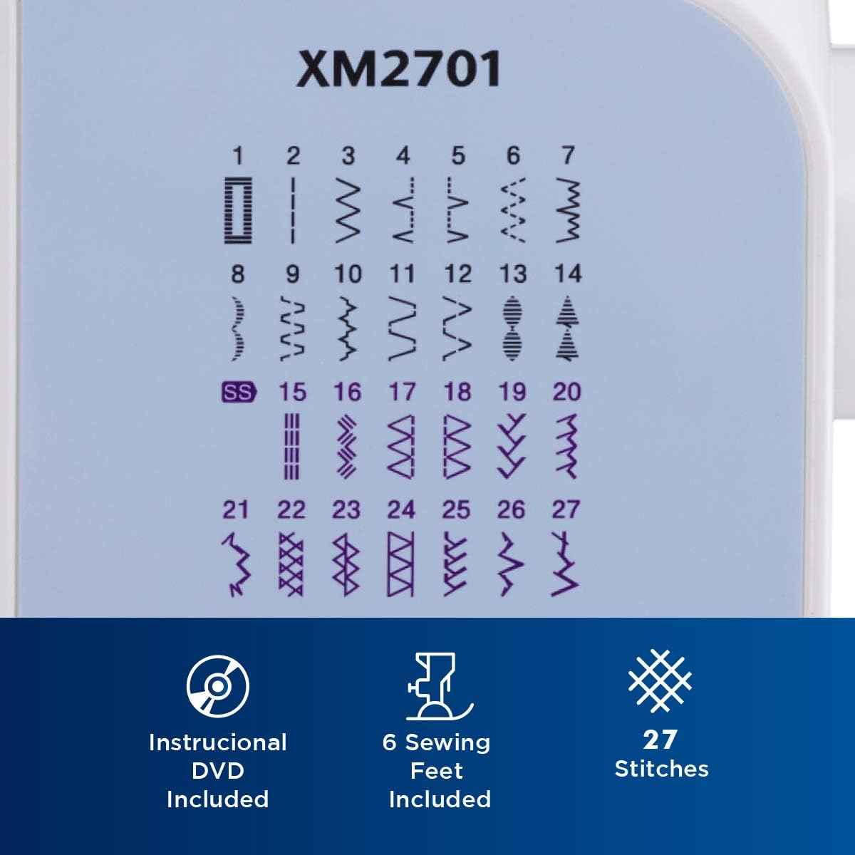 Brother Sewing Machine, XM2701, Portable Sewing Machine, 27 Stitches