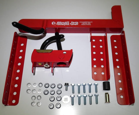 Jungle Jim's Mower Trimmer Rack – Universal Fit for Walk-Behind, Stand-On, and ZTR Mowers – Secures Trimmer for Transport – Lock-Ready for Theft Deterrence