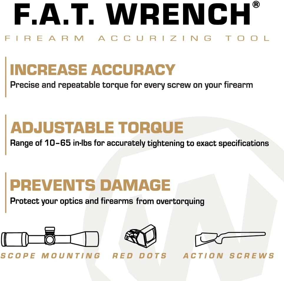 Wheeler Manual Firearms Accurizing Torque Wrench with Inch/Pounds Measurement, Bits and Storage Case for Scope Mounting, Gunsmithing and Maintenance
