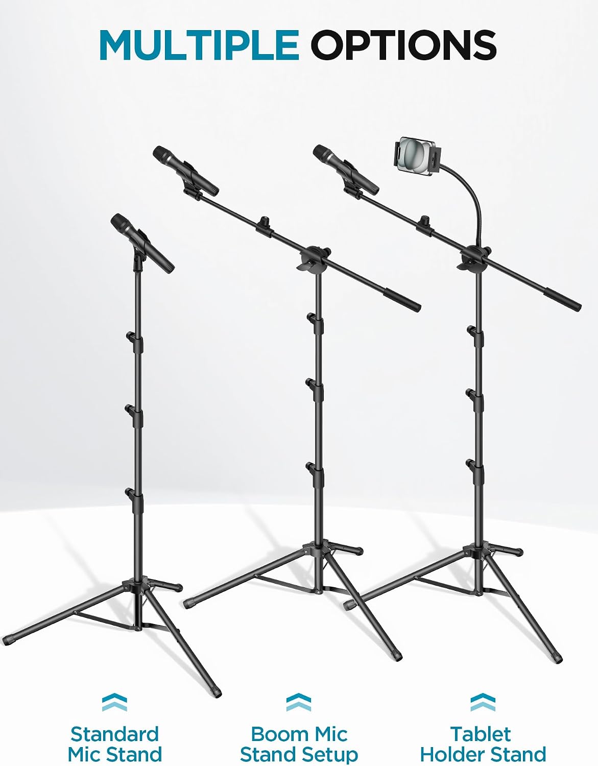 InnoGear Mic Stand Floor Tablet Phone Holder Tripod Microphone Boom Arm