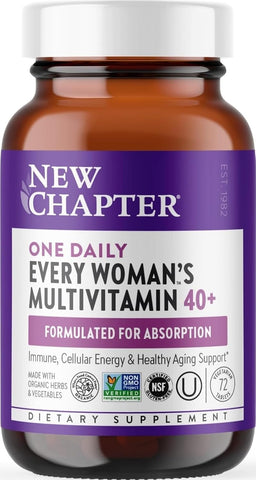 New Chapter Every Woman's One Daily 40+ Multivitamin, 72 Tablets | Supports Immune, Bone, Skin, and Cellular Energy Health, Non-GMO, Gluten Free, Dairy Free, Vegetarian and Kosher