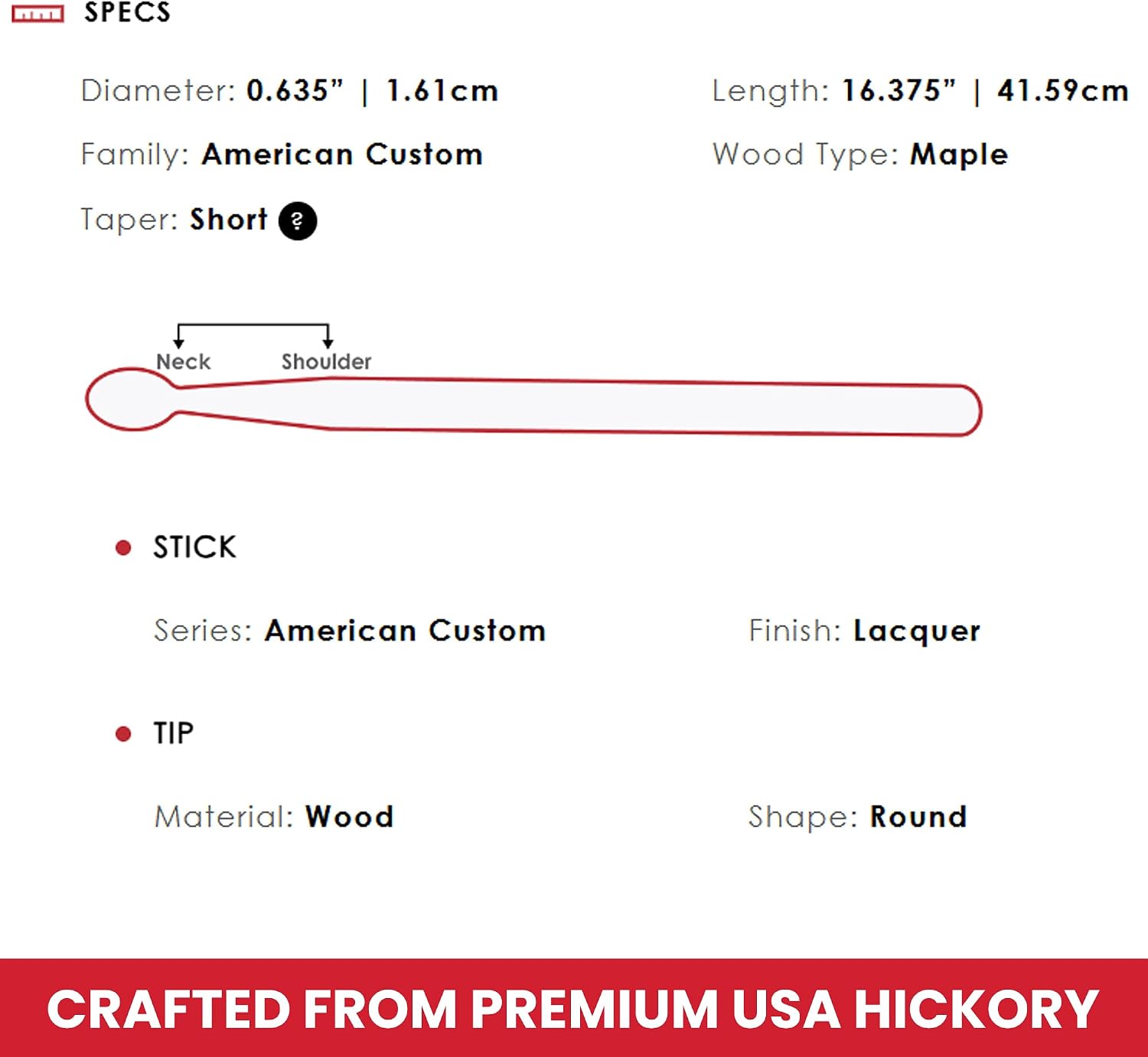 Vic Firth American Custom SD1 General Drumsticks