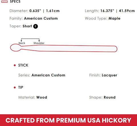 Vic Firth American Custom SD1 General Drumsticks