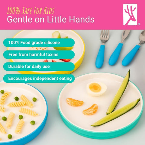 Elk and Friends Kids/Toddler 7.8" Porcelain Plates + Sleeves | 4pk
