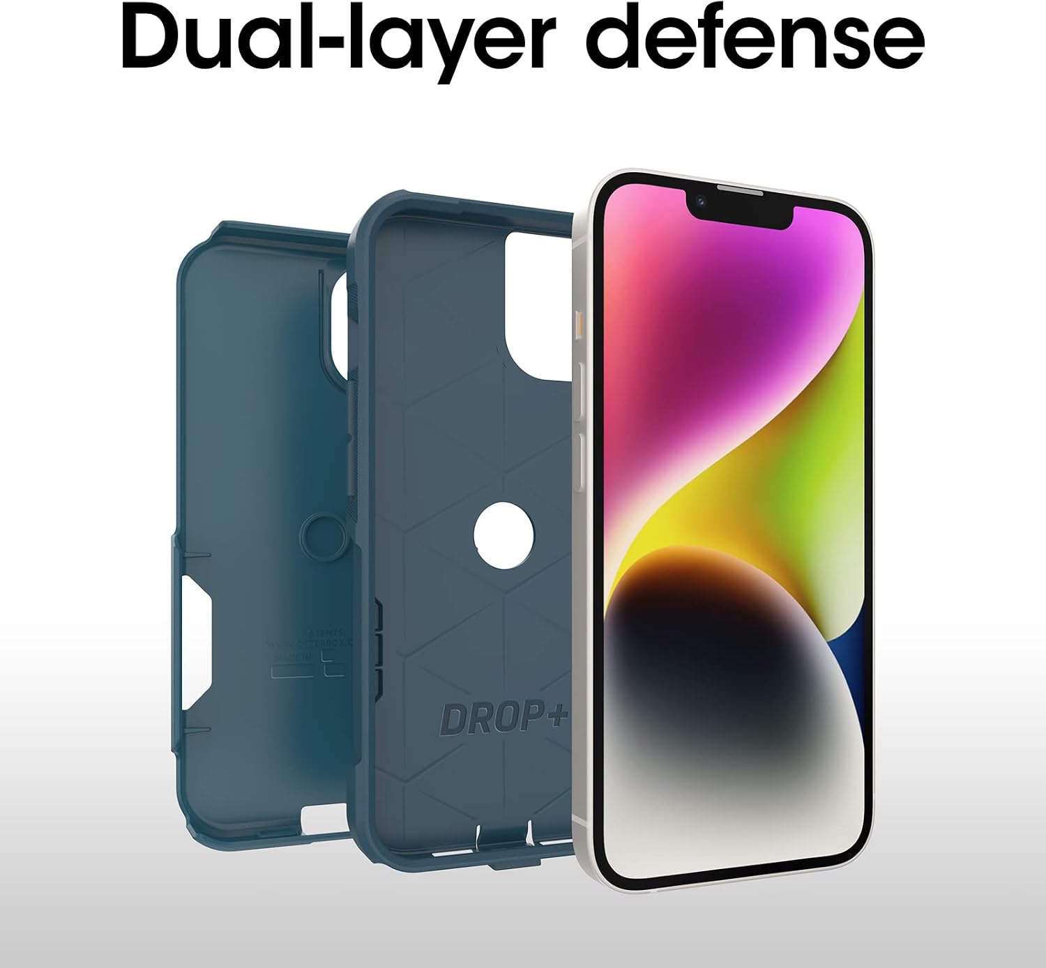 OtterBox iPhone 14 & iPhone 13 Commuter Series Case - DONT BE BLUE (Blue), slim & tough, pocket-friendly, with port protection