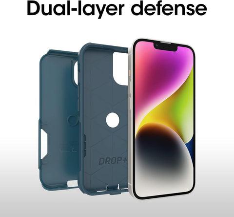 OtterBox iPhone 14 & iPhone 13 Commuter Series Case - DONT BE BLUE (Blue), slim & tough, pocket-friendly, with port protection