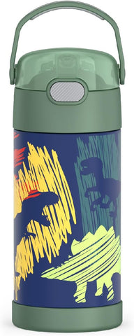 THERMOS FUNTAINER Water Bottle with Straw, 12oz, Dinosaurs