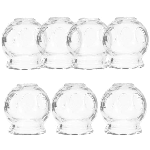 Mipcase 7 Pcs Glass Cupping Set, Chinese Acupoint Glass Fire Cupping Kit for Massage Therapy, for Myofascial Massage, Muscle