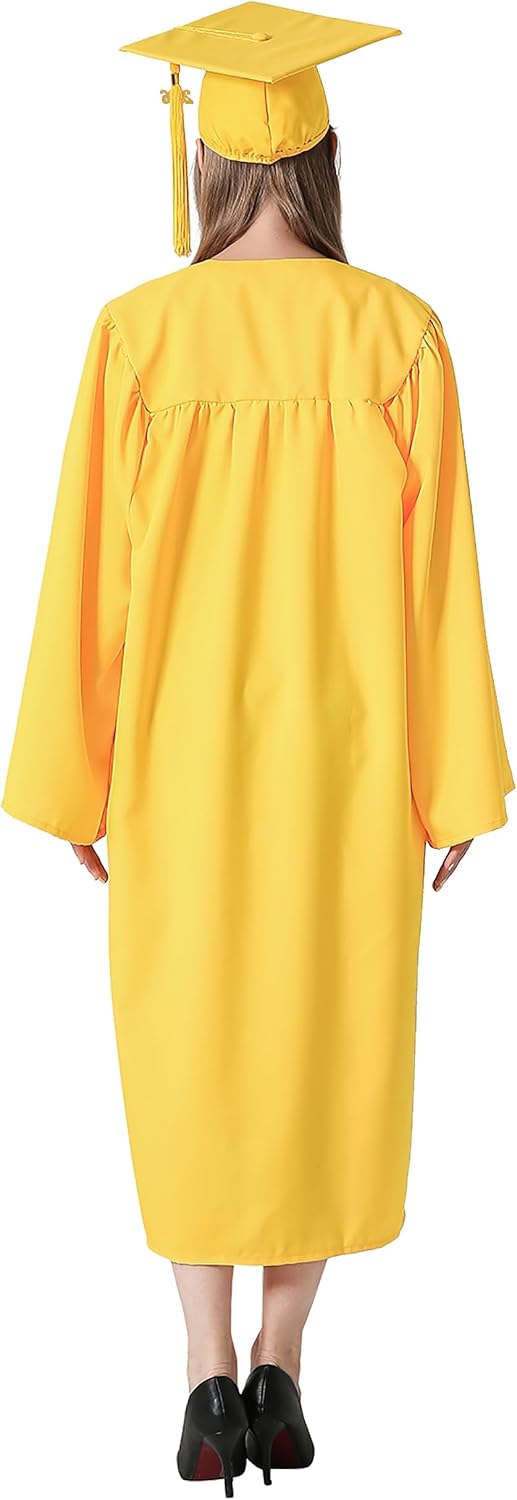 GraduationMall Matte Graduation Gown Cap Tassel Set 2026 for High School and Bachelor