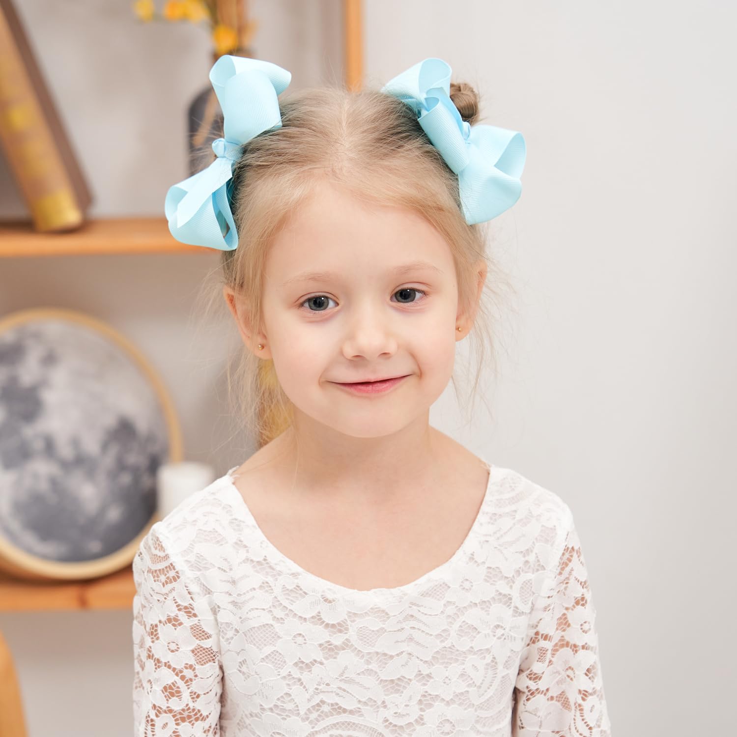 YHXX YLEN 40PCS 4.5 Inch Hair Bows for Girls, Grosgrain Ribbon Toddler Bows