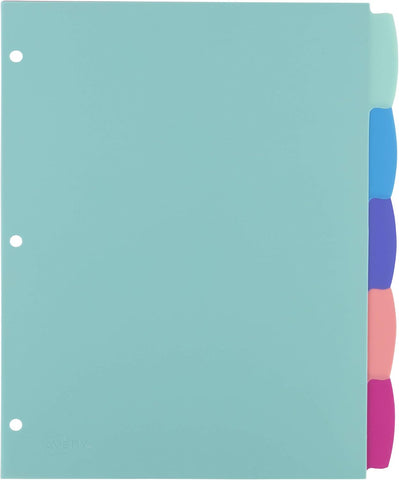 Avery Big Tab Write & Erase Dividers, 5-Tab, Pastel, 1 Set