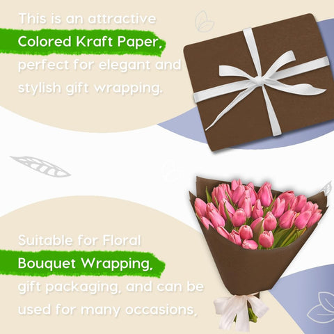 PerkHomy 48" x 1,440" (120') Coffee Kraft Paper Roll for Craft Bulletin Board Paper Art Table Covering Crafting Gift Wrapping Bouquet Packing Parcel 80GSM 55LB (Coffee, 48" x 120')