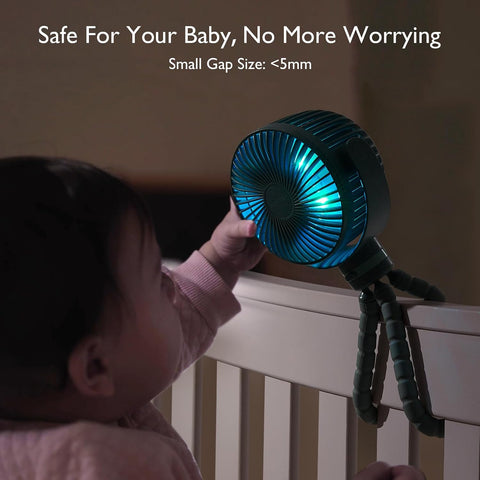 Momcozy 8000mAh Portable Stroller Fan, 27H Ultra-long Battery Life