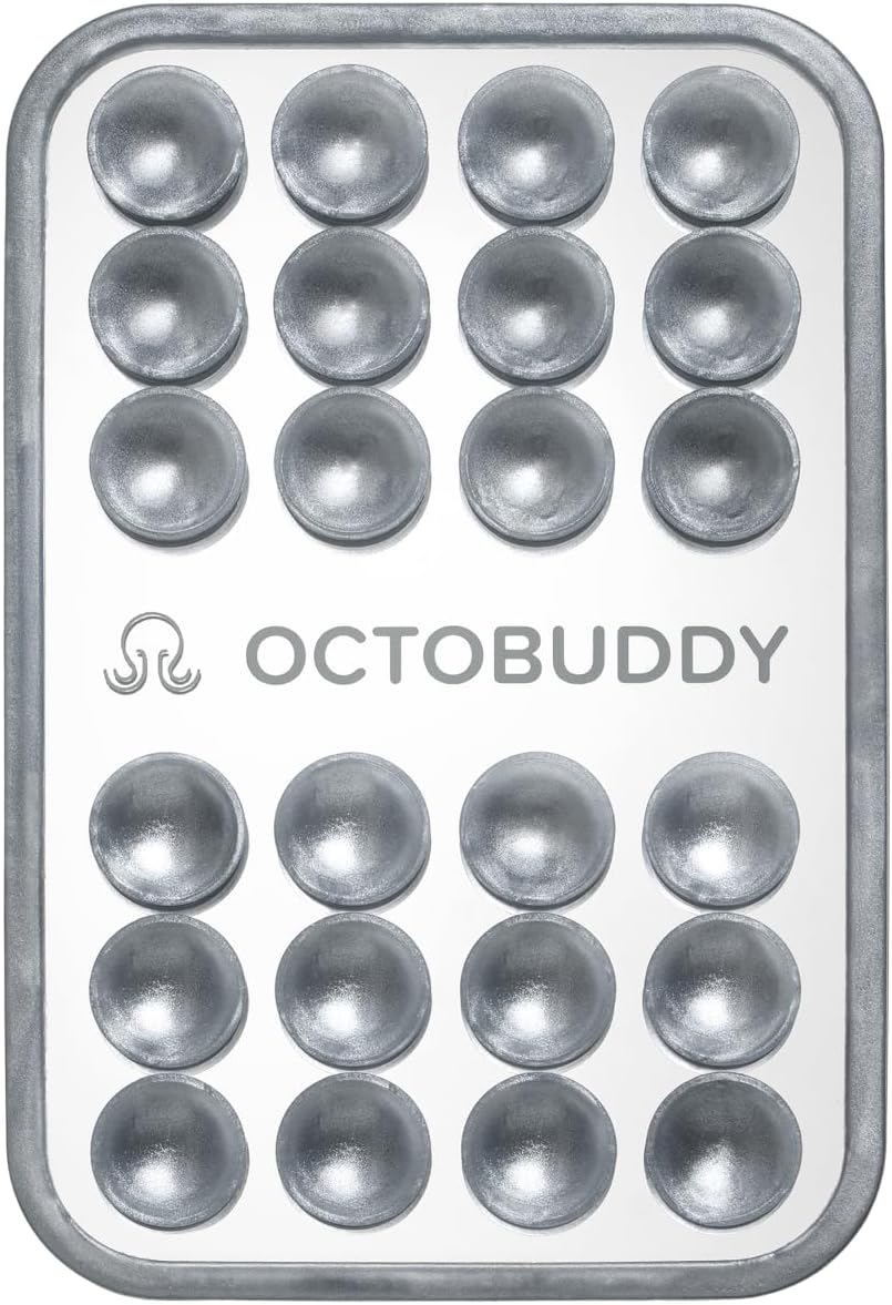 OCTOBUDDY Mirror – Amazon-Exclusive Suction Cup Phone Mount - Silver Swirl