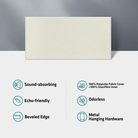 2 Pack Acoustic Panels 47.2"x23.6"x2" Soundproof Fiberglass Panel,Off White