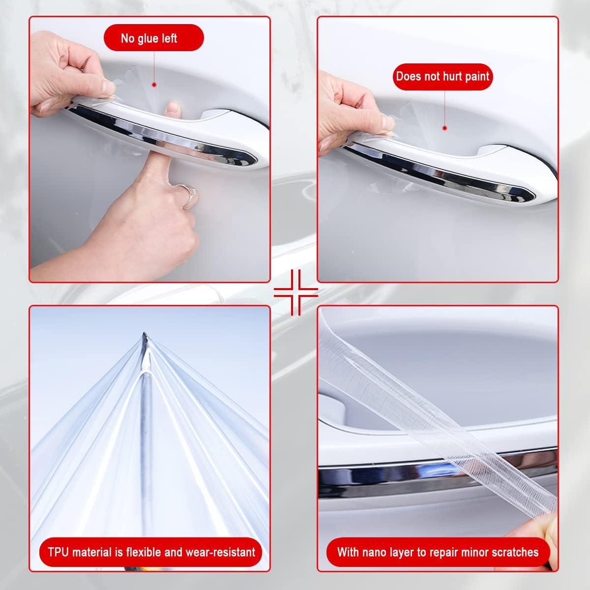 Blilo 4PCS Car Door Handle Scratch Potector Films, Clear