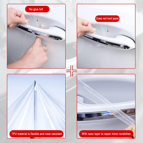 Blilo 4PCS Car Door Handle Scratch Potector Films, Clear