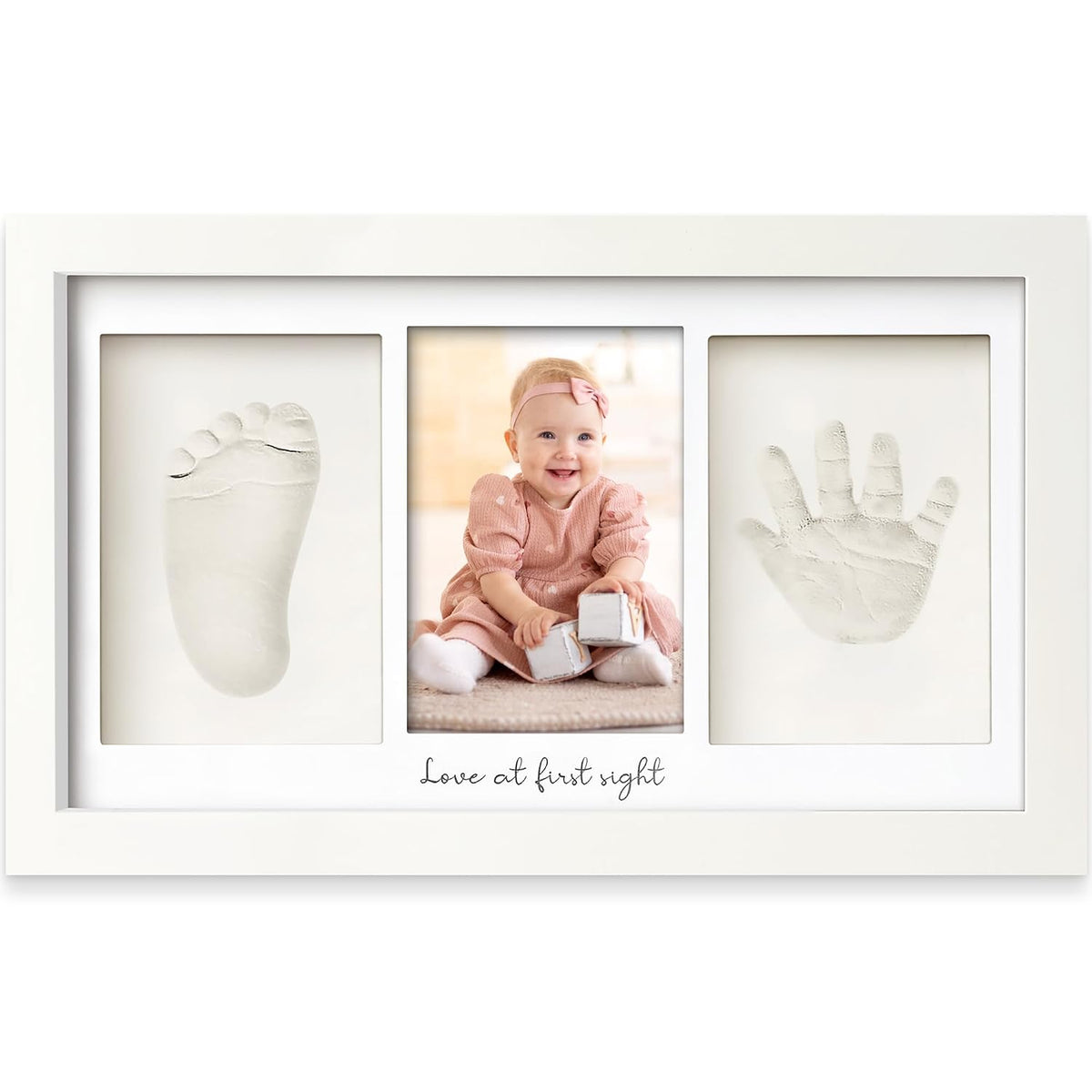 KeaBabies Baby Hand and Footprint Kit, Clay Keepsake Frame (Alpine White)
