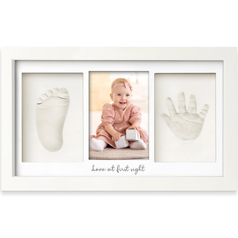 KeaBabies Baby Hand and Footprint Kit, Clay Keepsake Frame (Alpine White)