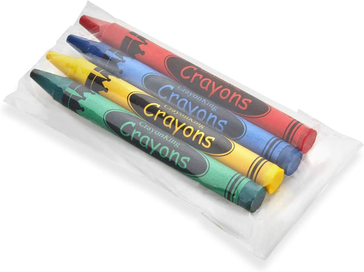 CrayonKing 200 Bulk Crayons, 50 Individually Wrapped 4-Packs