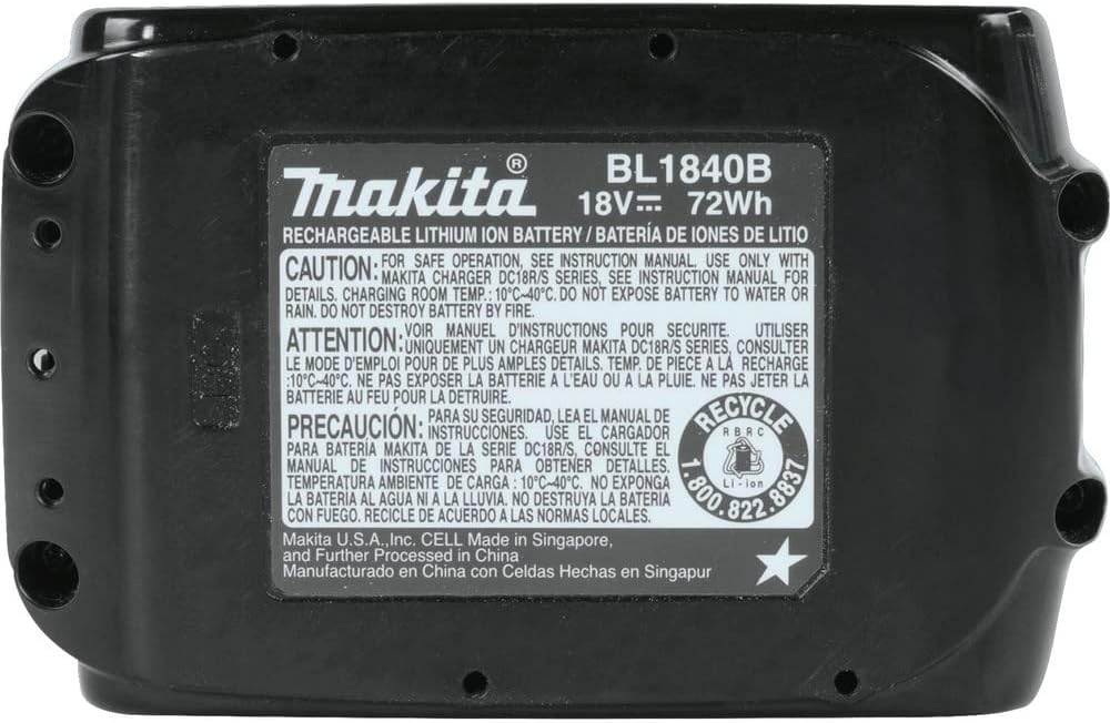 Makita BL1840B 18V LXT Lithium-Ion 4.0Ah Battery, Black