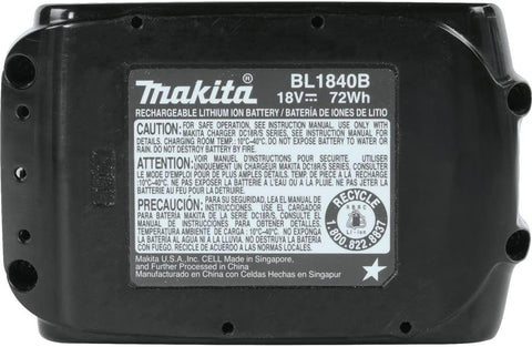Makita BL1840B 18V LXT Lithium-Ion 4.0Ah Battery, Black