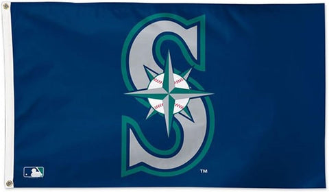 MLB Seattle Mariners 01791115 Deluxe Flag, 3' x 5'