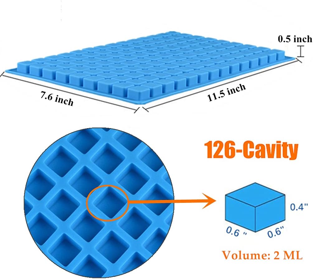 JOERSH Square Candy Molds, 252 Cavities, 2Pcs