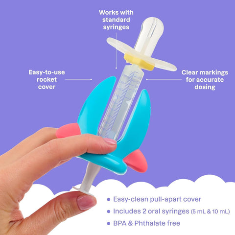 Playhouse MD Baby & Kids Medicine Dispenser, Pacifier Syringe, Rocket
