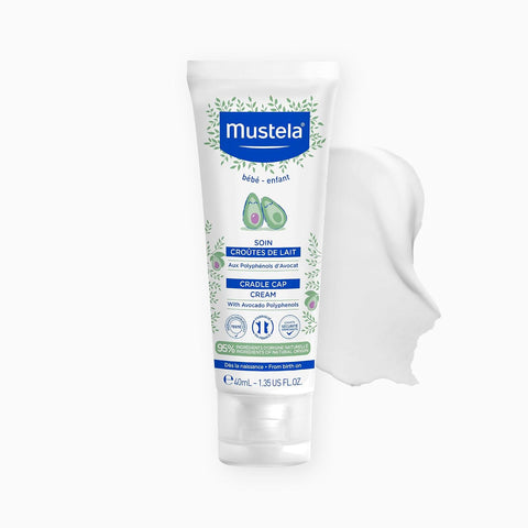 Mustela Cradle Cap Fragrance-Free Baby Shampoo & Cream for Baby & Newborn for Seborrheic Dermatitis - Helps to minimize Scalp Flakes - Clinically & Dermatologist Tested - 2 Items Set