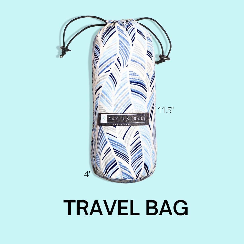 BAY LAUREL Turkish Beach Towel with Travel Bag 39 x 71 Quick Dry Sand Free Lightweight Large Oversized Towels Light - (Aqua with Blue Floral Bag)