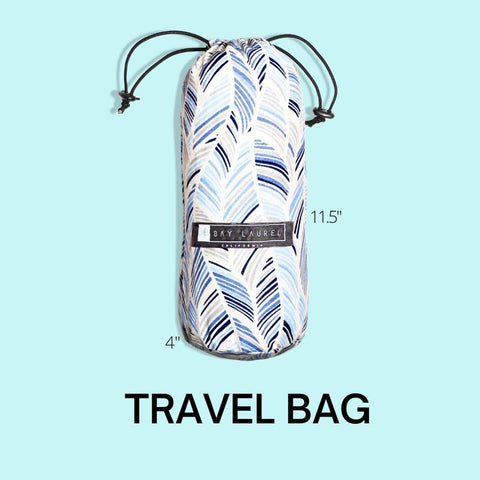 BAY LAUREL Turkish Beach Towel with Travel Bag 39 x 71 Quick Dry Sand Free Lightweight Large Oversized Towels Light - (Aqua with Blue Floral Bag)