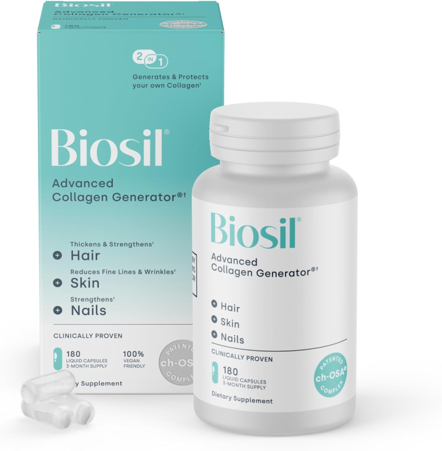 Biosil Collagen Booster Supplement - 180 Liquid Capsules