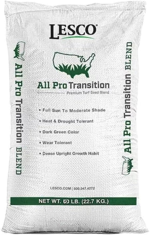 Lesco All-Pro Transition Tall Fescue Grass Seed Blend (50 lbs) – Drought-Tolerant, Heat & Shade ResistantLawn Seed for Durable Turf