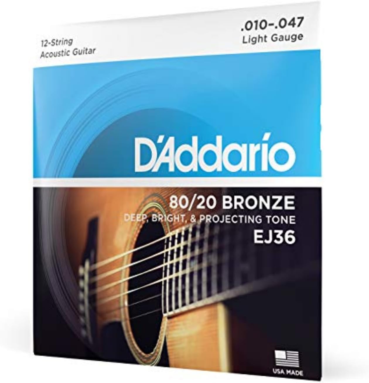 D'Addario Set Acoustic Guitar 80/20 Lite 12Str (EJ36)