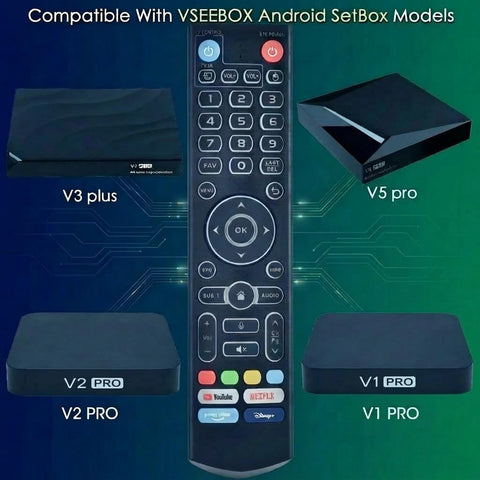 Replacement Intelligent Voice Backlit Remote for vSeeBox V5 Pro/V3 Plus/Pro