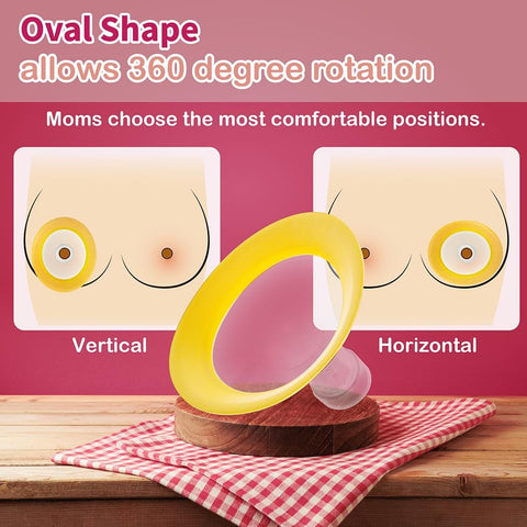 Nenesupply 13mm Oval Flanges Compatible with Medela Breast Pump Parts Replace Medela Flange Accessories. Work with Pump in Style Parts Symphony Parts Swing Maxi Harmony and Personalfit Flex